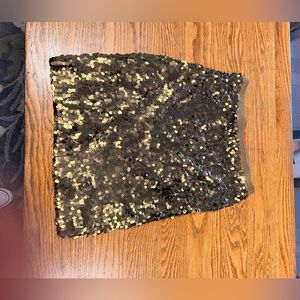 Woman’s Gold Mini Skirt